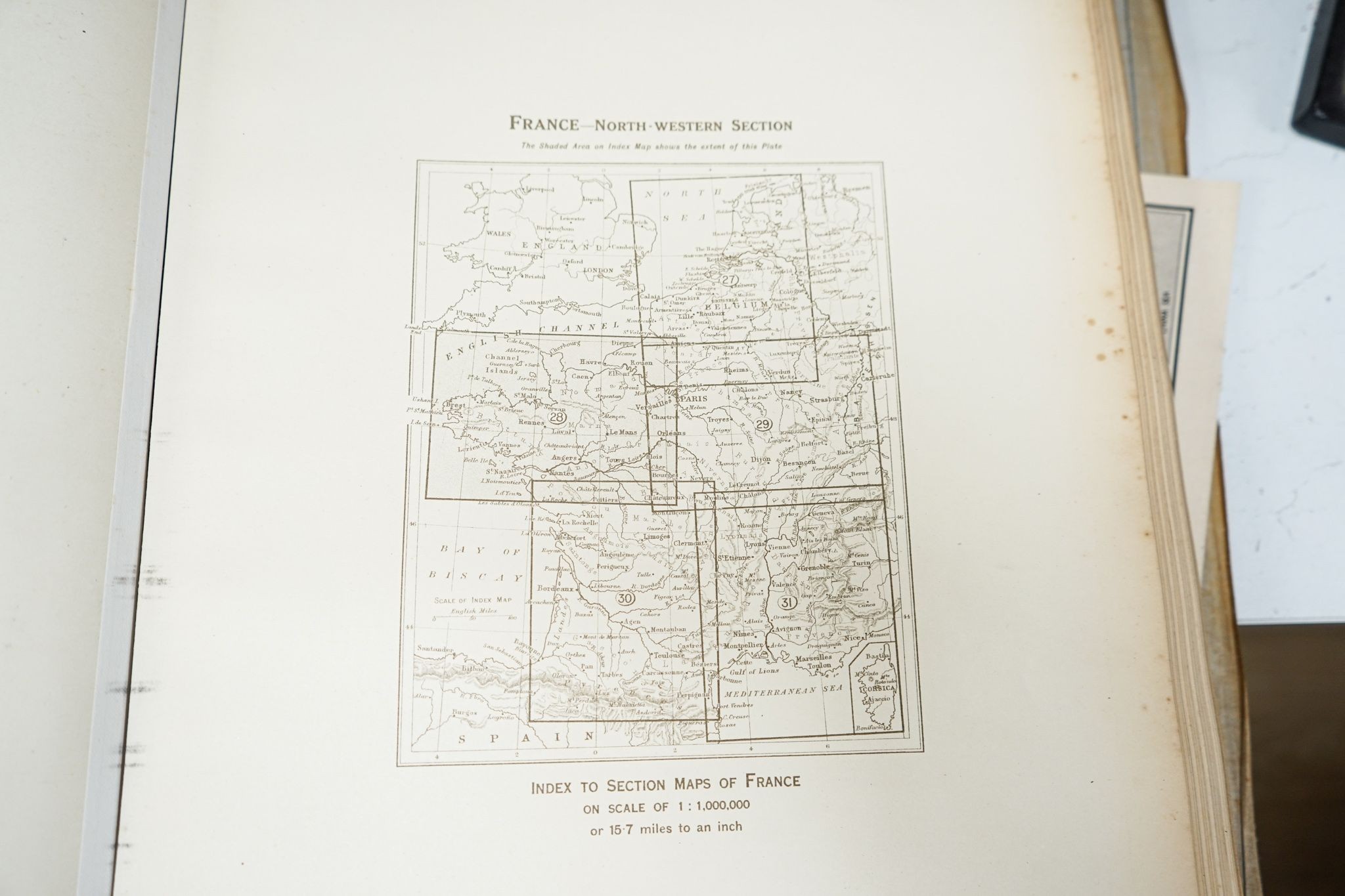 The Times bound atlas, 1921, half calf